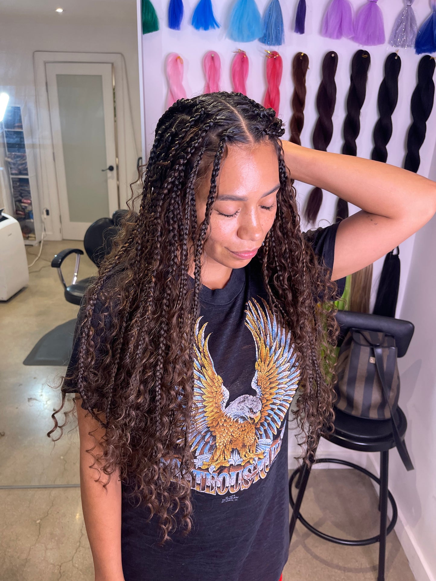 Small Boho Knotless Box Braids