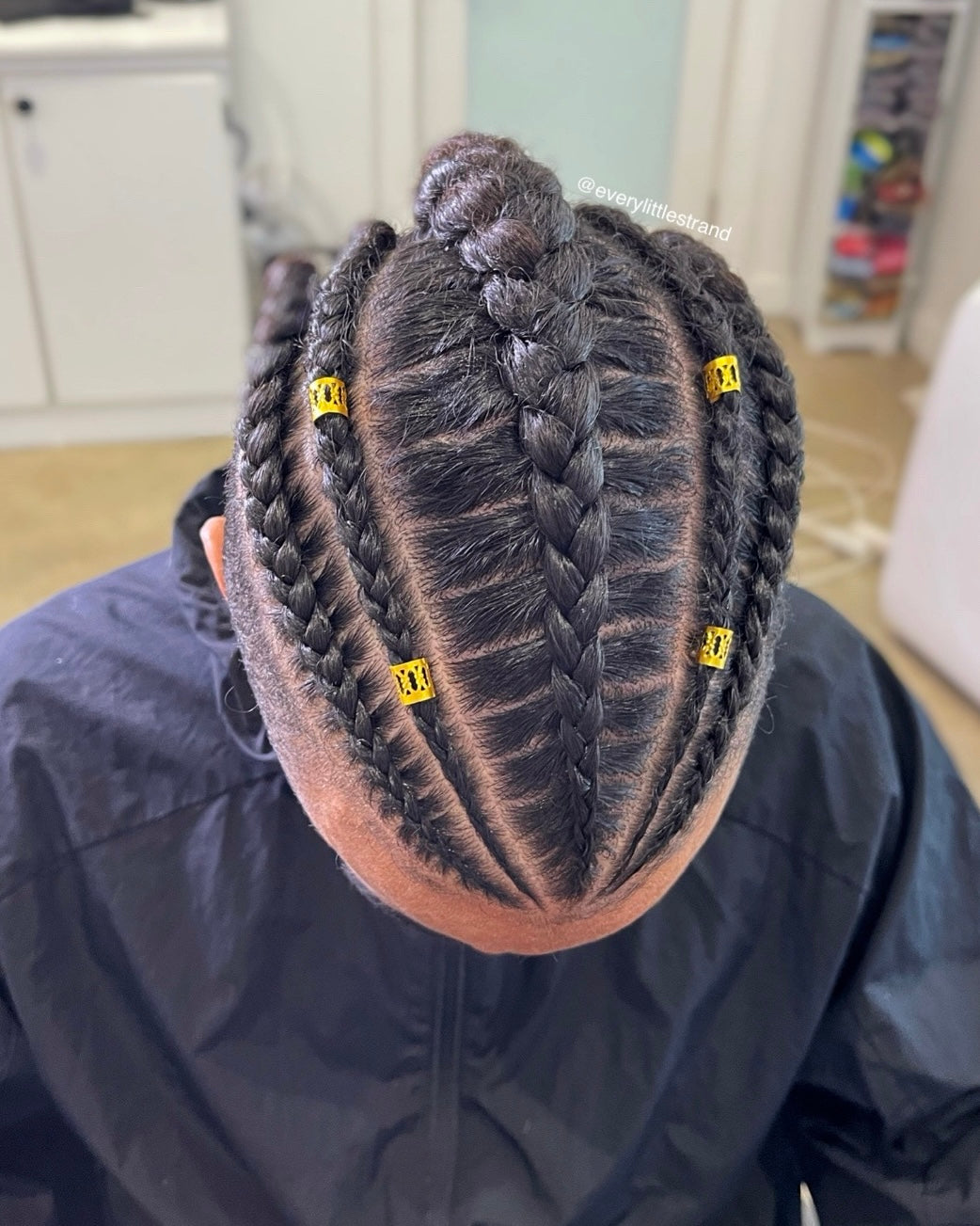 3 Cornrows + Small Braids