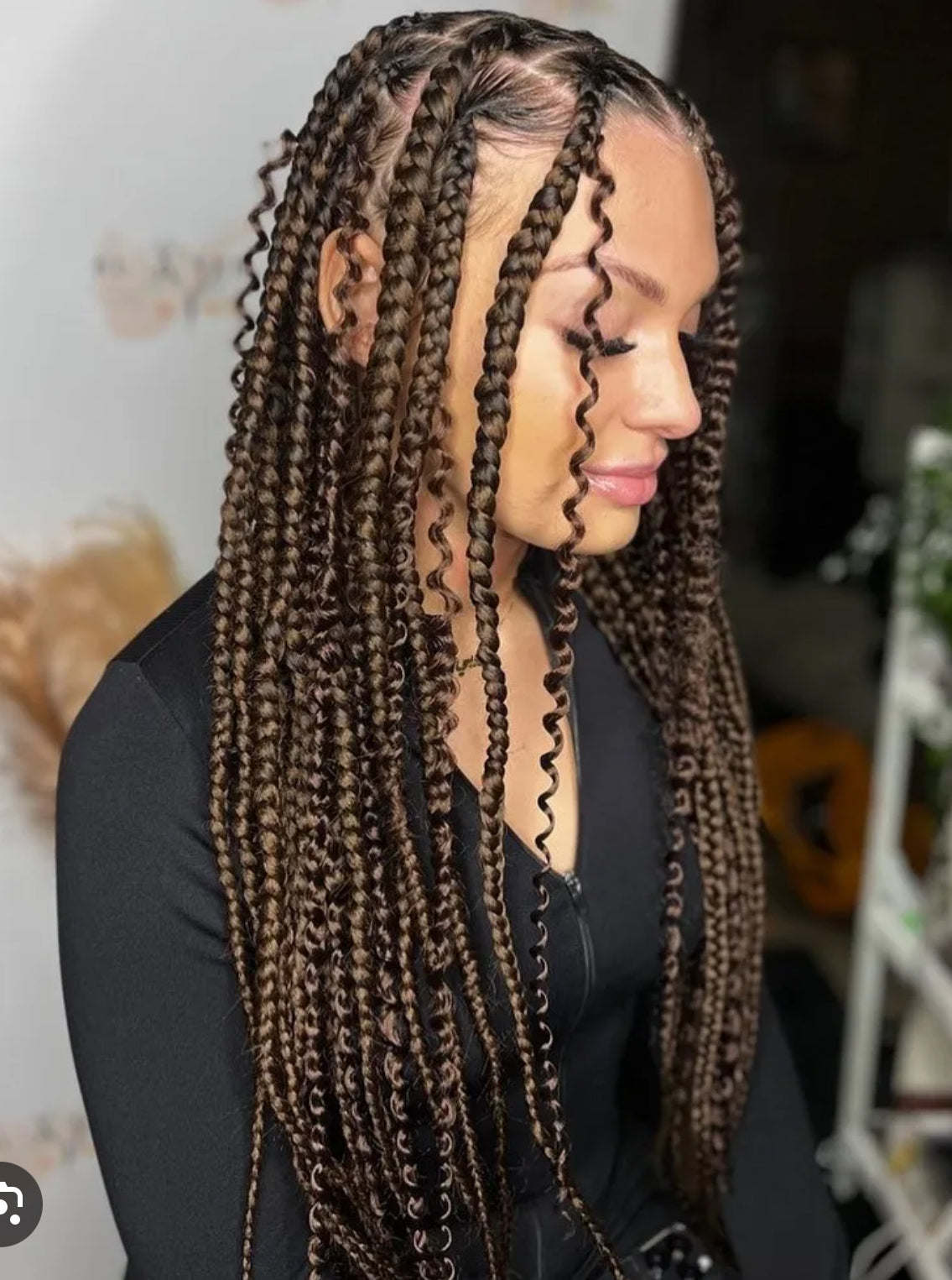 Medium Boho Knotless Box Braids