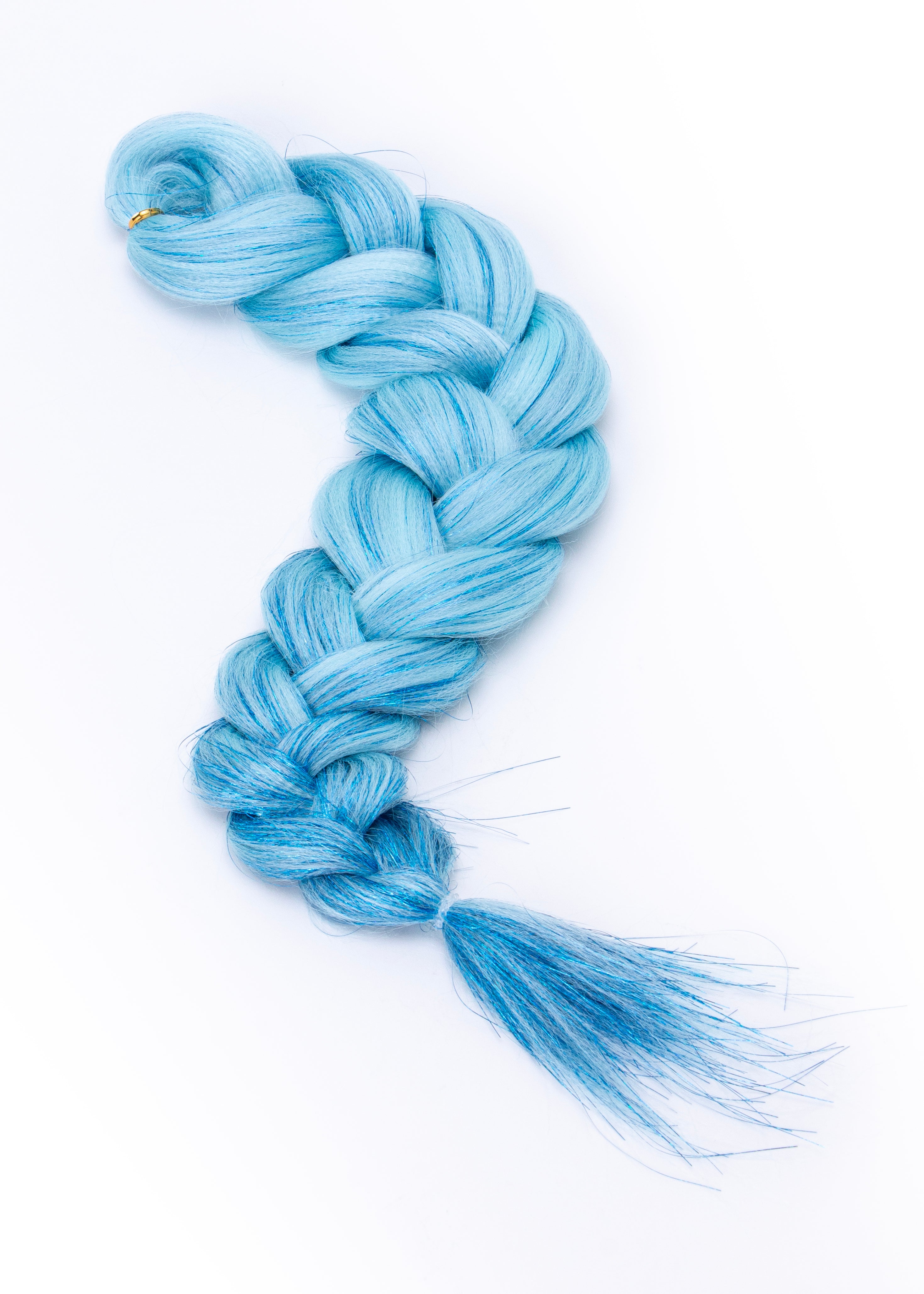 24" Blue Hair Extension with Tinsels